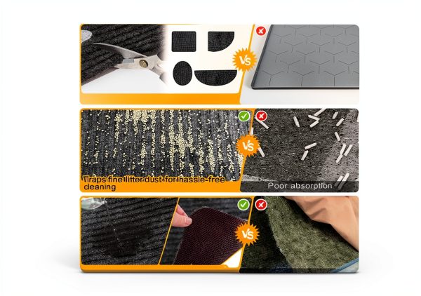 BEAUTYZOO Cat Litter Mat Litter Trapping Mat, 28"x 36" Large Litter Box Mat, Waterproof Kitty Litter Mat, Non-Slip Litter Rug Mats Pads for Floor Scatter Control, Soft on Paws & Easy to Clean, Grey-7
