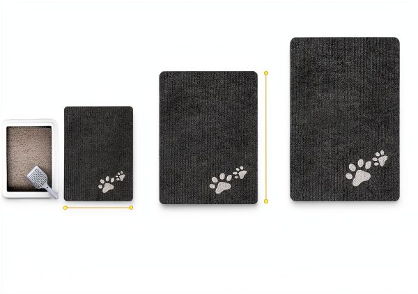 BEAUTYZOO Cat Litter Mat Litter Trapping Mat, 28"x 36" Large Litter Box Mat, Waterproof Kitty Litter Mat, Non-Slip Litter Rug Mats Pads for Floor Scatter Control, Soft on Paws & Easy to Clean, Grey-1
