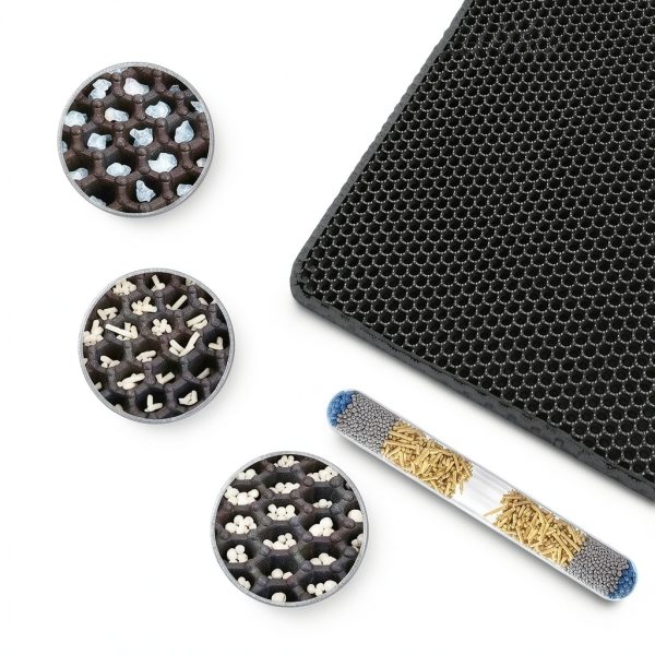 EVA Honeycomb Cat Litter Mat by Xuanyaente - Non‑Slip 23.4×14.7 Gray-2