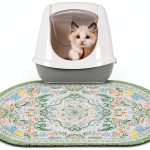 Cat Litter Mat Bienbee 24x15 Inch Non Slip Waterproof Rug Bean Green-0