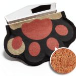 Cute Cat Litter Mat by Rarenut Large 24x16 Grey Pink Trapping Mat-0