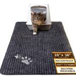 BEAUTYZOO Cat Litter Mat Litter Trapping Mat, 28"x 36" Large Litter Box Mat, Waterproof Kitty Litter Mat, Non-Slip Litter Rug Mats Pads for Floor Scatter Control, Soft on Paws & Easy to Clean, Grey-0