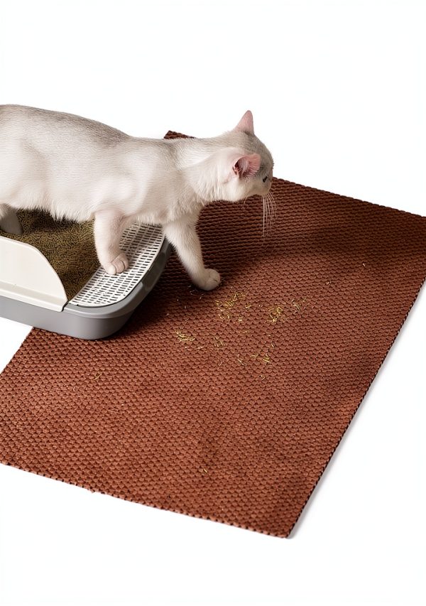 Cat Litter Mat Cooyes Cut to Fit Large 35x23 Khaki Waterproof Non Slip-3