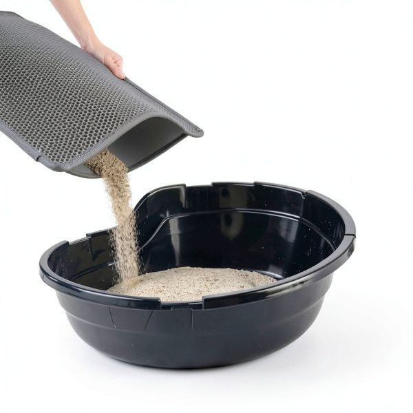 GORILLA GRIP Honeycomb Cat Litter Box Mat, Two Layer Trapping Waste Mats, Soft On Paws, Litter Box Supplies and Essentials for Indoor Cats, Traps Excess, Water Resistant for Floors, 24x15 Gray-4