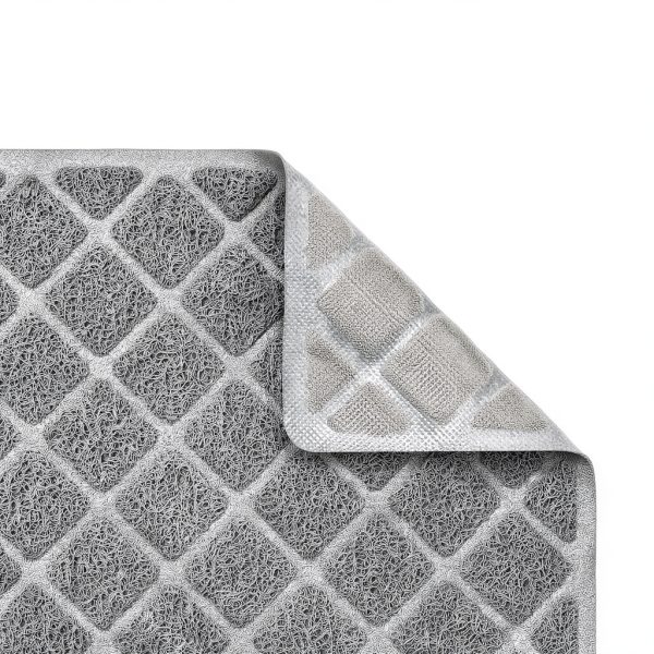 Cat Litter Mat BOOMIBOO PVC Litter Box Mat 23x14 Grey Non‑Slip-2