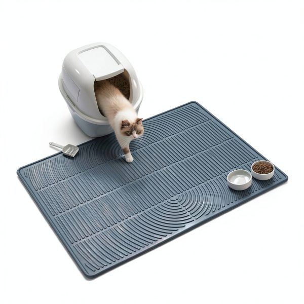 Cat Litter Box Mat Pawtasy XL 47x35 Silicone Non Slip-4