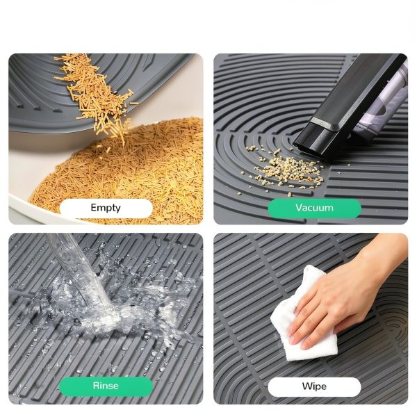 Cat Litter Box Mat Pawtasy XL 47x35 Silicone Non Slip-3