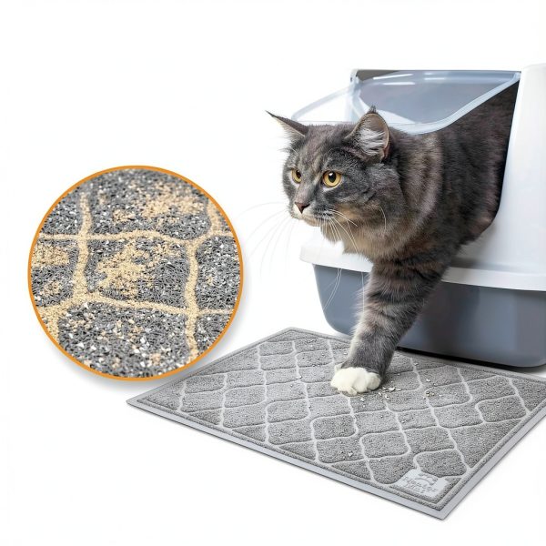 Neater Pets Cat Litter Mat Durable Rug with Anti Skid Backing Grey-1