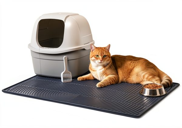 Cat Litter Box Mat Pawtasy XL 47x35 Silicone Non Slip-2