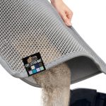 GORILLA GRIP Honeycomb Cat Litter Box Mat, Two Layer Trapping Waste Mats, Soft On Paws, Litter Box Supplies and Essentials for Indoor Cats, Traps Excess, Water Resistant for Floors, 24x15 Gray-0