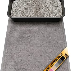 Neater Pets Cat Litter Mat Durable Rug with Anti Skid Backing Grey-0