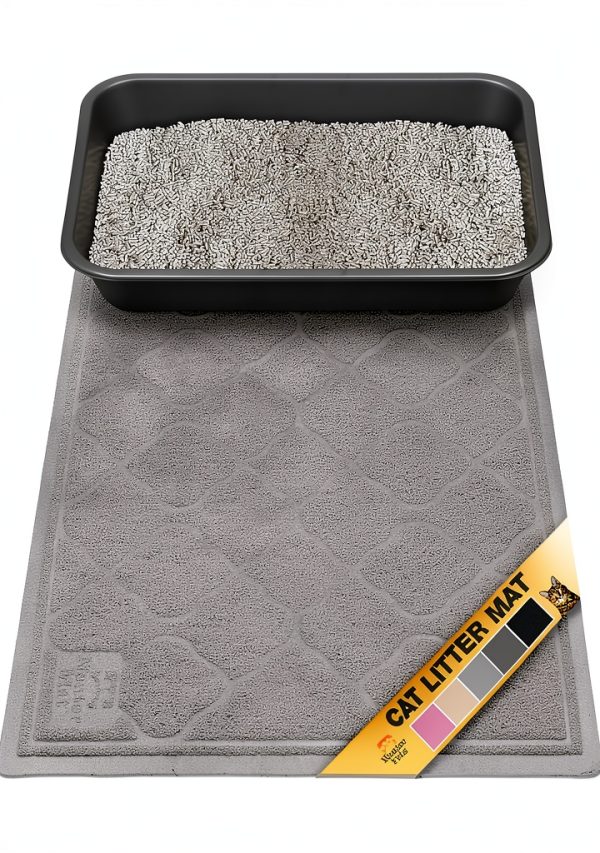 Neater Pets Cat Litter Mat Durable Rug with Anti Skid Backing Grey-0